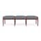 Lesro Lenox Wood 3 Seat Bench Wood Frame, Cherry, RF Serene Upholstery LW3001 - alternate 1